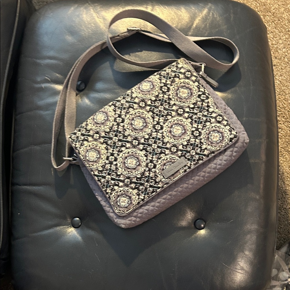 Vera Bradley Black and Gray Patterned Crossbody Bag